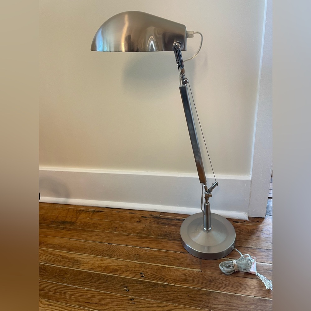 Sleek Silver Adjustable Desk Lamp